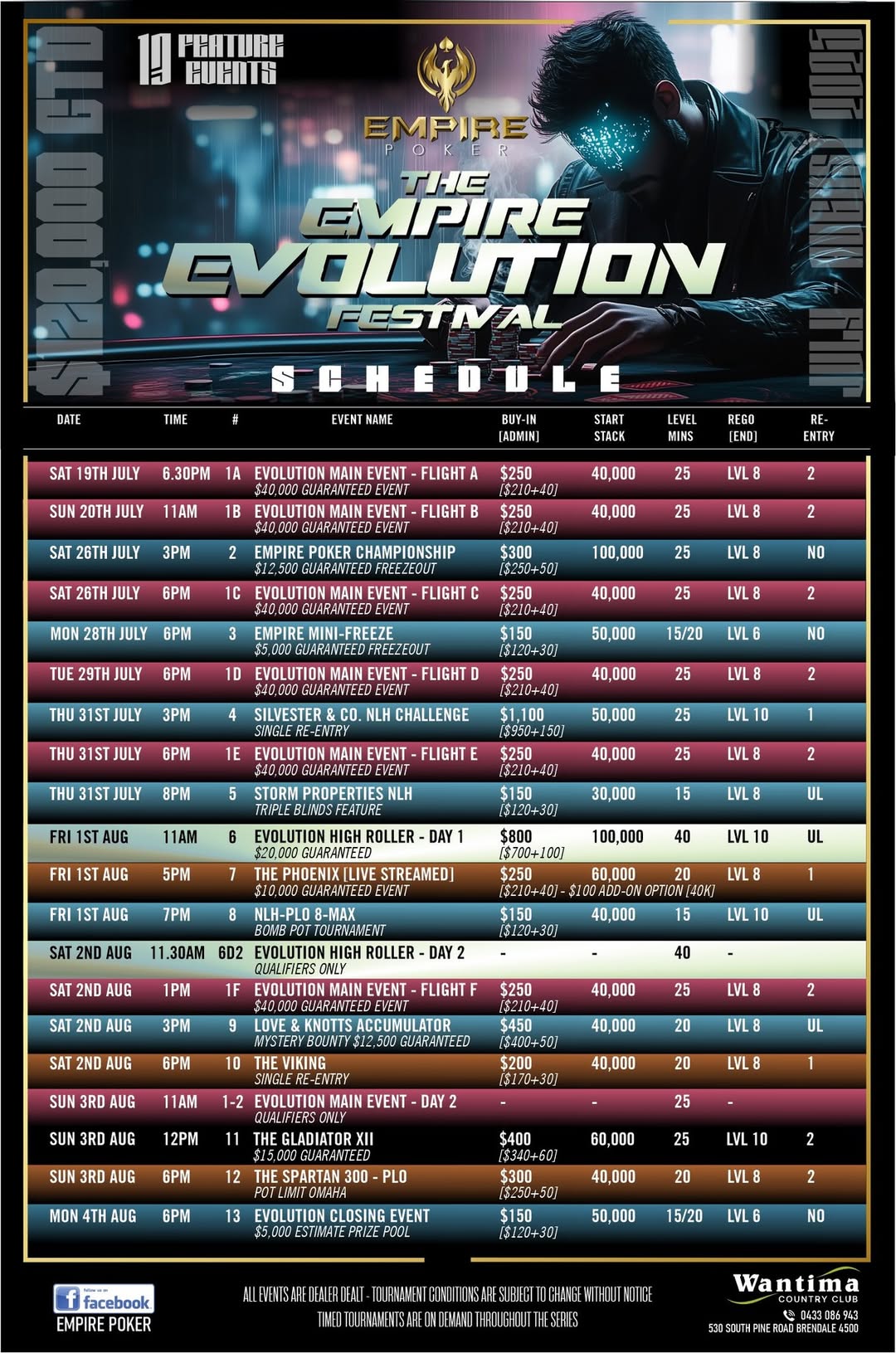 Empire Evolution Schedule
